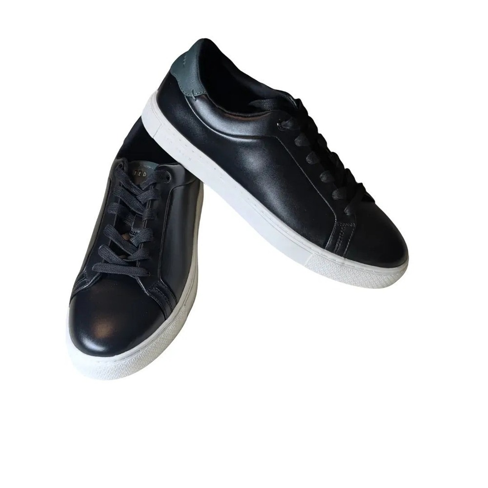 Ted Baker London Men's Black Leather Low Top Sneakers 1907790 Sz 9.5 NIB